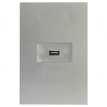 Conjunto USB 1.0A Horizontal 4x2 - RECTA PRATA SATIN FOSCO